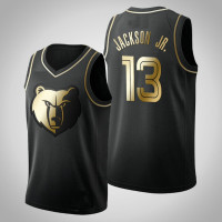Memphis Grizzlies Jaren Jackson Jr. #13 Black Jersey - Golden Edition Memphis Grizzlies Jaren Jackson Jr. #13 Black Jersey - Golden Edition