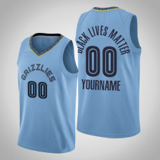 Memphis Grizzlies #00 Customized Blue Social Justice Statement Jersey Memphis Grizzlies #00 Customized Blue Social Justice Statement Jersey