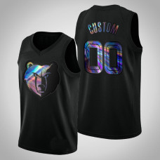Mens Memphis Grizzlies Customized #00 Black Iridescent Logo Holographic Hardwood Classics Jersey Mens Memphis Grizzlies Customized #00 Black Iridescent Logo Holographic Hardwood Classics Jersey