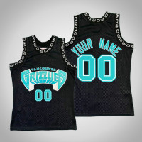 Mens Memphis Grizzlies Customized #00 Black Hardwood Classics Jersey