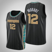 2020-21 Memphis Grizzlies Ja Morant #12 Black City Jersey