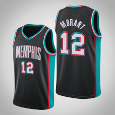 2020-21 Memphis Grizzlies Ja Morant #12 Black Hardwood Classics Jersey