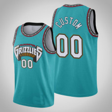 Grizzlies Customized #00 Teal 25th Season Vancouver Throwbacks Jersey Grizzlies Customized #00 Teal 25th Season Vancouver Throwbacks Jersey