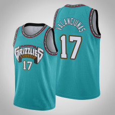 Grizzlies Jonas Valanciunas #17 Teal 25th Season Vancouver Throwbacks Jersey