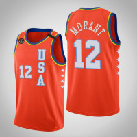 Memphis Grizzlies Ja Morant #12 2020 Rising Star USA Team Orange Jersey Memphis Grizzlies Ja Morant #12 2020 Rising Star USA Team Orange Jersey