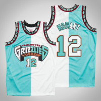 Memphis Grizzlies Ja Morant #12 White Teal Split 1998-99 Hardwood Classics Jersey Memphis Grizzlies Ja Morant #12 White Teal Split 1998-99 Hardwood Classics Jersey