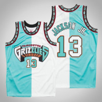 Memphis Grizzlies Jaren Jackson Jr. #13 White Teal Split 1998-99 Hardwood Classics Jersey Memphis Grizzlies Jaren Jackson Jr. #13 White Teal Split 1998-99 Hardwood Classics Jersey