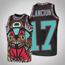 Youth Grizzlies Jonas Valanciunas #17 Black Big Face 2.0 Hardwood Classics Jersey