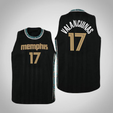 Youth Jonas Valanciunas Memphis Grizzlies #17 City Black 2021 Season Jersey