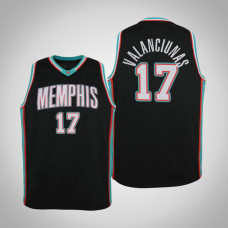 Youth Jonas Valanciunas Memphis Grizzlies #17 Hardwood Classics Black 2021 Season Jersey