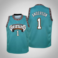Youth Kyle Anderson Grizzlies #1 Hardwood Classics Teal 2020 Season Jersey Youth Kyle Anderson Grizzlies #1 Hardwood Classics Teal 2020 Season Jersey