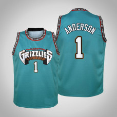 Youth Kyle Anderson Grizzlies #1 Hardwood Classics Teal 2020 Season Jersey Youth Kyle Anderson Grizzlies #1 Hardwood Classics Teal 2020 Season Jersey